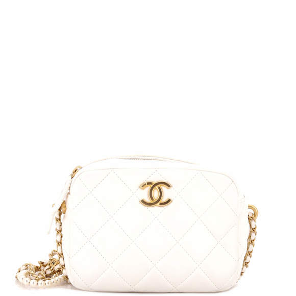 Chanel Small My Perfect Adjustable Chain Camera Bag Quilted Lambskin with Pearls - Picture 1 of 7